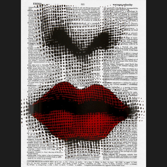 Handmade Other - Lips Sexy Dictionary Art Print Bedroom Decor